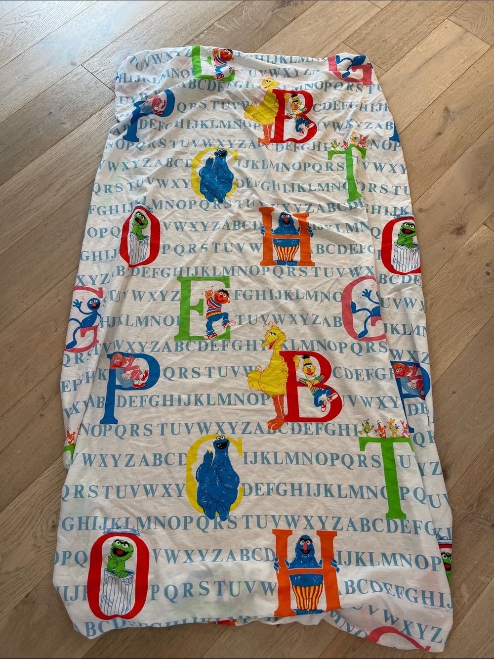 Vintage Sesame Street Alphabet Printed Twin Fitted Sheet
